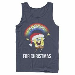 Licensed Character Men's Spongebob I'm Ready For Christmas Rainbow Tank Athletic Heather -Licensed Character Shop unnamed file 26030