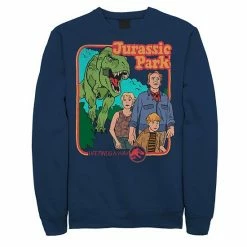 Licensed Character Men's Jurassic Park Vintage Characters Life Finds A Way Sweatshirt Navy -Licensed Character Shop unnamed file 26046