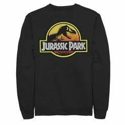 Licensed Character Men's Jurassic Park Sunset Logo Pullover Sweatshirt Charcoal Heather