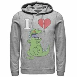 Licensed Character Men's Nickelodeon RugRats I Love Reptar Hoodie Charcoal Heather