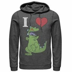 Licensed Character Men's Nickelodeon RugRats I Love Reptar Hoodie Charcoal Heather -Licensed Character Shop unnamed file 26135