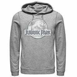 Licensed Character Men's Jurassic Park White Distressed Circle Logo Pullover Hoodie Athletic Heather -Licensed Character Shop unnamed file 26210