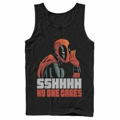 Licensed Character Men's Marvel Deadpool SSHHHH No One Cares Whisper Tank Charcoal -Licensed Character Shop unnamed file 26265