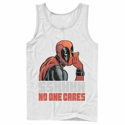Licensed Character Men's Marvel Deadpool SSHHHH No One Cares Whisper Tank Charcoal -Licensed Character Shop unnamed file 26266