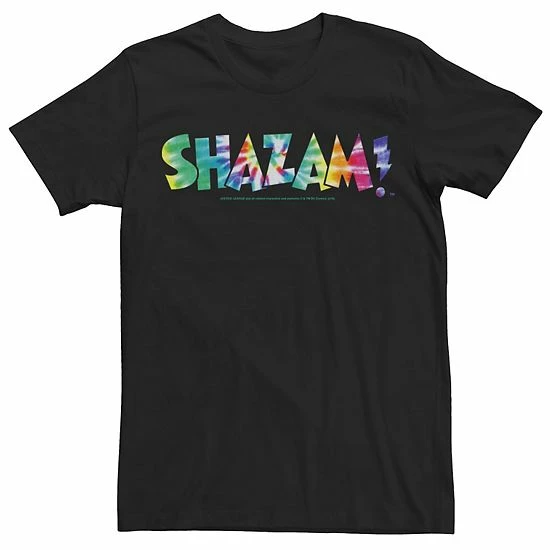 Licensed Character Men's DC Comics Shazam Tie Dye Logo Tee Charcoal Heather 4 Licensed Character Men's DC Comics Shazam Tie Dye Logo Tee Charcoal Heather - Image 2
