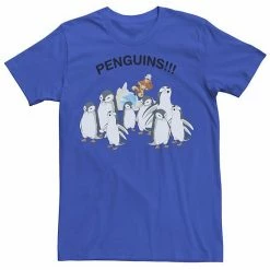 Licensed Character Men's Nickelodeon Avatar The Last Airbender Aang And Penguins!! Portrait Tee Silver -Licensed Character Shop unnamed file 26301