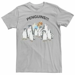 Licensed Character Men's Nickelodeon Avatar The Last Airbender Aang And Penguins!! Portrait Tee Silver -Licensed Character Shop unnamed file 26303