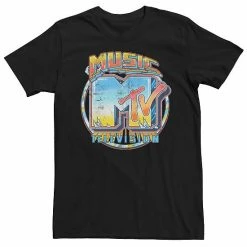 Licensed Character Men's MTV Distressed Air Brushed Music Television Logo Tee Charcoal -Licensed Character Shop unnamed file 26317