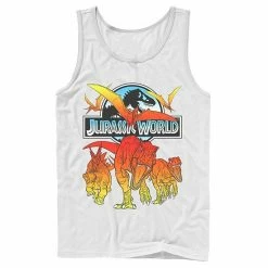 Licensed Character Men's Jurassic World Two Dino Charging Comic Pop Tank Red