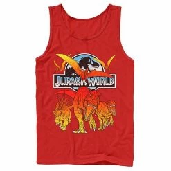 Licensed Character Men's Jurassic World Two Dino Charging Comic Pop Tank Red -Licensed Character Shop unnamed file 26355