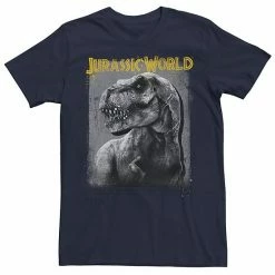 Licensed Character Men's Jurassic World T-Rex Profile Shading Tee Navy Heather