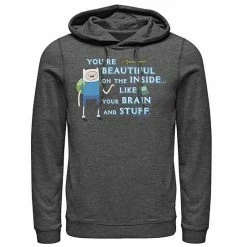 Licensed Character Men's Adventure Time Finn You're Beautiful Inside Portrait Hoodie Navy -Licensed Character Shop unnamed file 26401