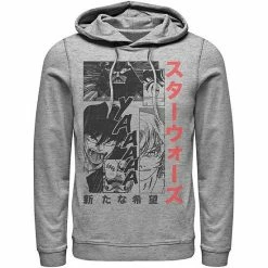 Licensed Character Men's Star Wars Manga Comic Panels Hoodie Athletic Heather
