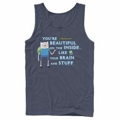 Licensed Character Men's Adventure Time Finn You're Beautiful On The Inside Portrait Tank Navy -Licensed Character Shop unnamed file 26427