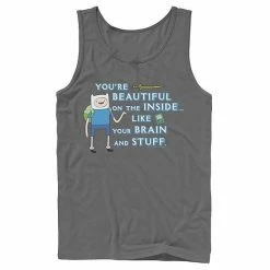 Licensed Character Men's Adventure Time Finn You're Beautiful On The Inside Portrait Tank Navy -Licensed Character Shop unnamed file 26429