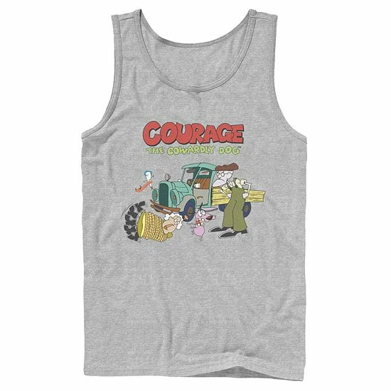 Licensed Character Men's Courage The Cowardly Dog Scene Logo Tank Navy 3 Licensed Character Men's Courage The Cowardly Dog Scene Logo Tank Navy