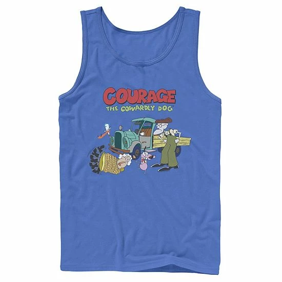 Licensed Character Men's Courage The Cowardly Dog Scene Logo Tank Navy 7 Licensed Character Men's Courage The Cowardly Dog Scene Logo Tank Navy - Image 5