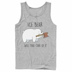 Licensed Character Men's Cartoon Network We Bare Bears Ice Bear Take Care Of It Axe Tank Top Charcoal -Licensed Character Shop unnamed file 26456