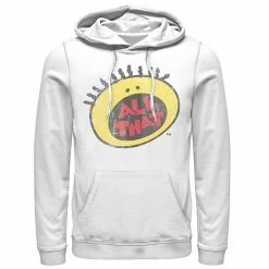Licensed Character Men's Nickelodeon All That Classic Vintage Face Logo Title Hoodie White -Licensed Character Shop unnamed file 26459