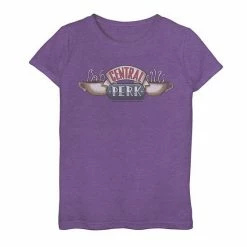 Licensed Character Girls 7-16 Friends Central Perk Classic Logo Graphic Tee Red