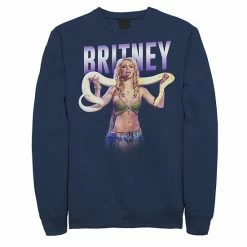 Licensed Character Men's Britney Spears Snake Portrait Sweatshirt Navy -Licensed Character Shop unnamed file 26484