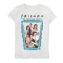 Licensed Character Girls 7-16 Friends Group Shot Blue Frame Portrait Graphic Tee Pink -Licensed Character Shop unnamed file 26512