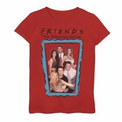 Licensed Character Girls 7-16 Friends Group Shot Blue Frame Portrait Graphic Tee Pink -Licensed Character Shop unnamed file 26513
