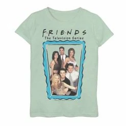 Licensed Character Girls 7-16 Friends Group Shot Blue Frame Portrait Graphic Tee Pink -Licensed Character Shop unnamed file 26514