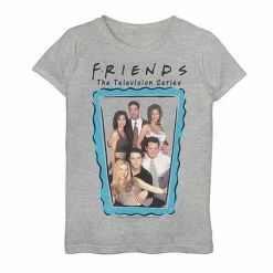 Licensed Character Girls 7-16 Friends Group Shot Blue Frame Portrait Graphic Tee Pink -Licensed Character Shop unnamed file 26515