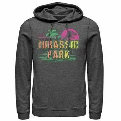Licensed Character Men's Jurassic Park Neon Gradient Scene Hoodie Black -Licensed Character Shop unnamed file 26538