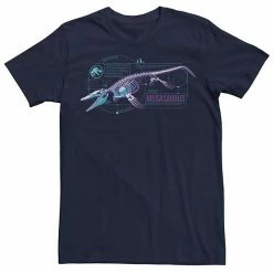 Licensed Character Men's Jurassic World Mosasaurus Skeleton X Ray Tee Navy