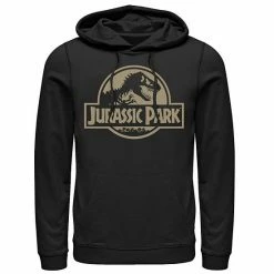 Licensed Character Men's Jurassic Park Beige Flat Movie Logo Pullover Hoodie Charcoal Heather -Licensed Character Shop unnamed file 26634