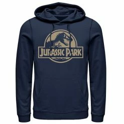 Licensed Character Men's Jurassic Park Beige Flat Movie Logo Pullover Hoodie Charcoal Heather -Licensed Character Shop unnamed file 26635