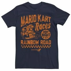 Licensed Character Men's Nintendo Mario Kart Rainbow Road Vintage Tee Navy Heather -Licensed Character Shop unnamed file 2664