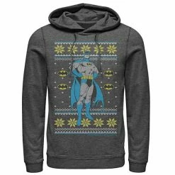 Licensed Character Men's DC Comics Batman Power Stance Christmas Sweater Style Hoodie Black -Licensed Character Shop unnamed file 26671