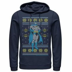 Licensed Character Men's DC Comics Batman Power Stance Christmas Sweater Style Hoodie Black -Licensed Character Shop unnamed file 26672