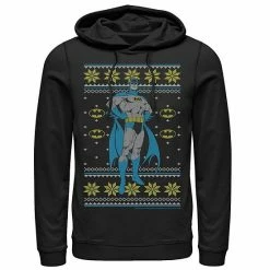 Licensed Character Men's DC Comics Batman Power Stance Christmas Sweater Style Hoodie Black -Licensed Character Shop unnamed file 26673