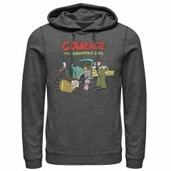 Licensed Character Men's Courage The Cowardly Dog Scene Logo Hoodie Charcoal Heather -Licensed Character Shop unnamed file 26702