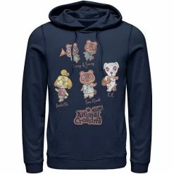 Licensed Character Men's Nintendo Character Textbook Group Shot Text Hoodie Navy -Licensed Character Shop unnamed file 26706