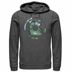 Licensed Character Men's DC Comics Green Lantern Face Logo Hoodie Charcoal Heather -Licensed Character Shop unnamed file 26730
