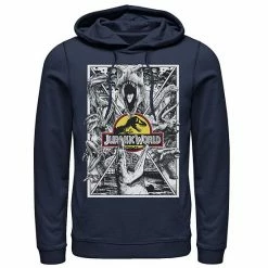 Licensed Character Men's Jurassic World Black And White Comic Dinos Graphic Pullover Hoodie -Licensed Character Shop unnamed file 26743