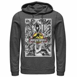 Licensed Character Men's Jurassic World Black And White Comic Dinos Graphic Pullover Hoodie -Licensed Character Shop unnamed file 26744