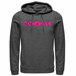 Licensed Character Men's DC Comics Catwoman Pink Retro Text Hoodie Char Hthr -Licensed Character Shop unnamed file 26769