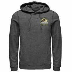 Licensed Character Men's Jurassic Park Staff Logo Pocket Patch Graphic Pullover Hoodie Charcoal Heather -Licensed Character Shop unnamed file 26777