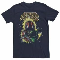 Licensed Character Men's Star Wars Boba Fett Space Ship Evasion Bold Tee Navy -Licensed Character Shop unnamed file 26780