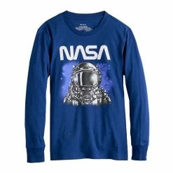 Licensed Character Boys 8-20 NASA Future Past Astronaut Long Sleeve Graphic Tee