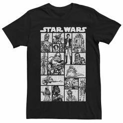 Licensed Character Men's Star Wars Character Sketch Panels Short Sleeve Tee Navy -Licensed Character Shop unnamed file 26876