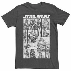 Licensed Character Men's Star Wars Character Sketch Panels Short Sleeve Tee Navy -Licensed Character Shop unnamed file 26877