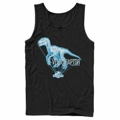 Licensed Character Men's Jurassic World Velociraptor Hologram Title Logo Tank Navy