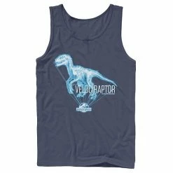 Licensed Character Men's Jurassic World Velociraptor Hologram Title Logo Tank Navy -Licensed Character Shop unnamed file 26916